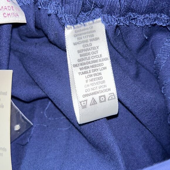 Quacker Factory navy blue capris with star beaded detail size large NEW - Picture 8 of 9